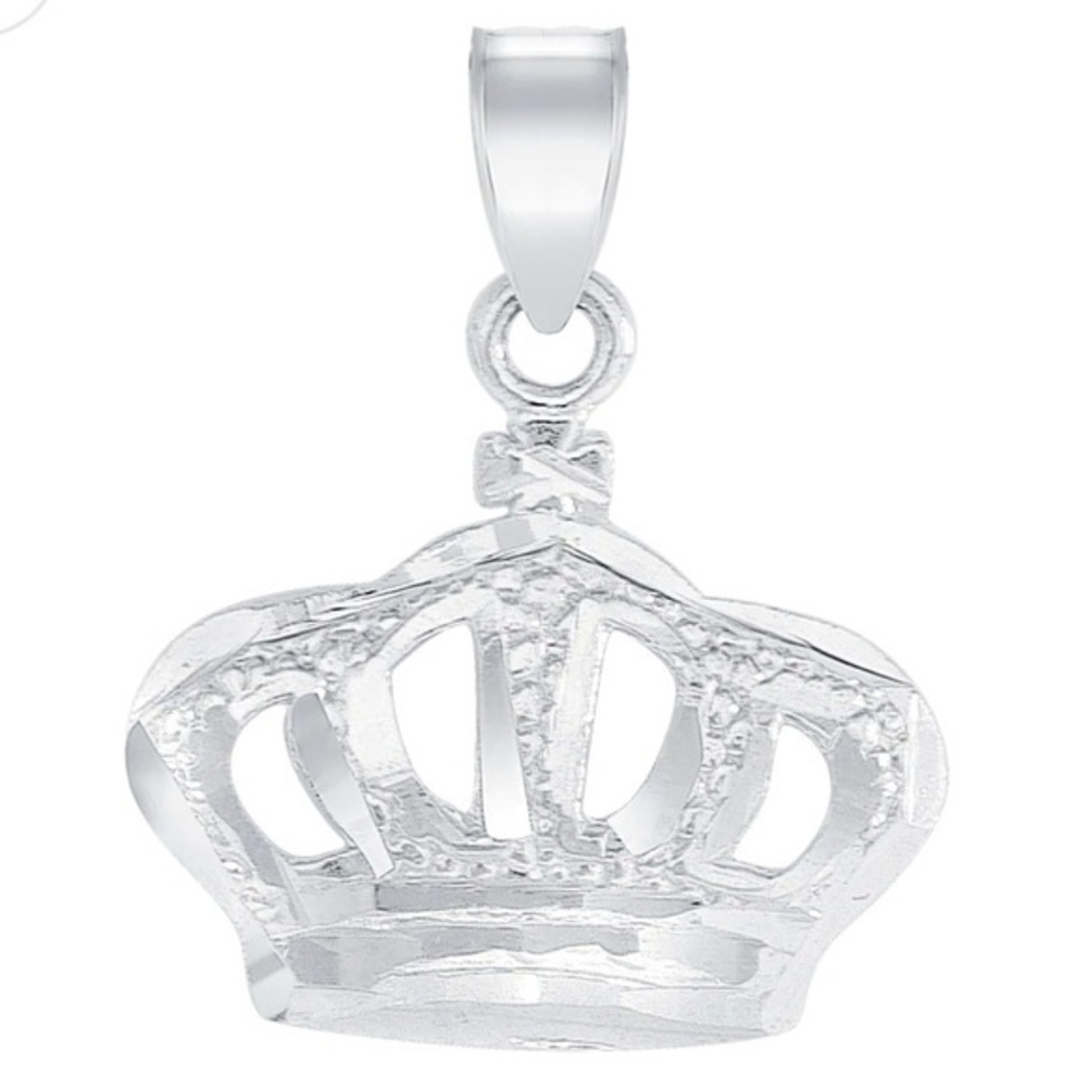 Silver 925 Crown Diamond Cut Pendant